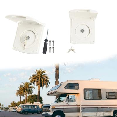 Motorhomes Water Inlet Flip Lid Cover ABS Material Universal Dustproof Design For Outdoor Travel Trailers Campers Use
