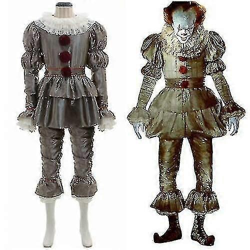 Stephen King's Es Komplettes Set Halloween Kostüm Pennywise Clown Anzug Joker_y Hohe Qualität XXXL gold