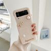 Für Samsung Z Flip 4 Fall 3d Perle Bogen Klapp Telefon Fall Für Samsung Z Flip 3 5g Zflip4 winter Plüsch Stoßfest Harte Rückseitige Abdeckung