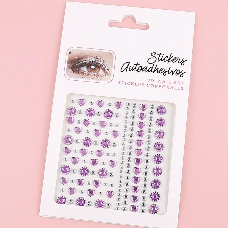 Diamond Eyebrow Tattoo Sticker Glitter Eyeliner Eyebrow Makeup Face Eyes Temporary Tattoo Rock Rhinestone 3D Eyeliner Stickers
