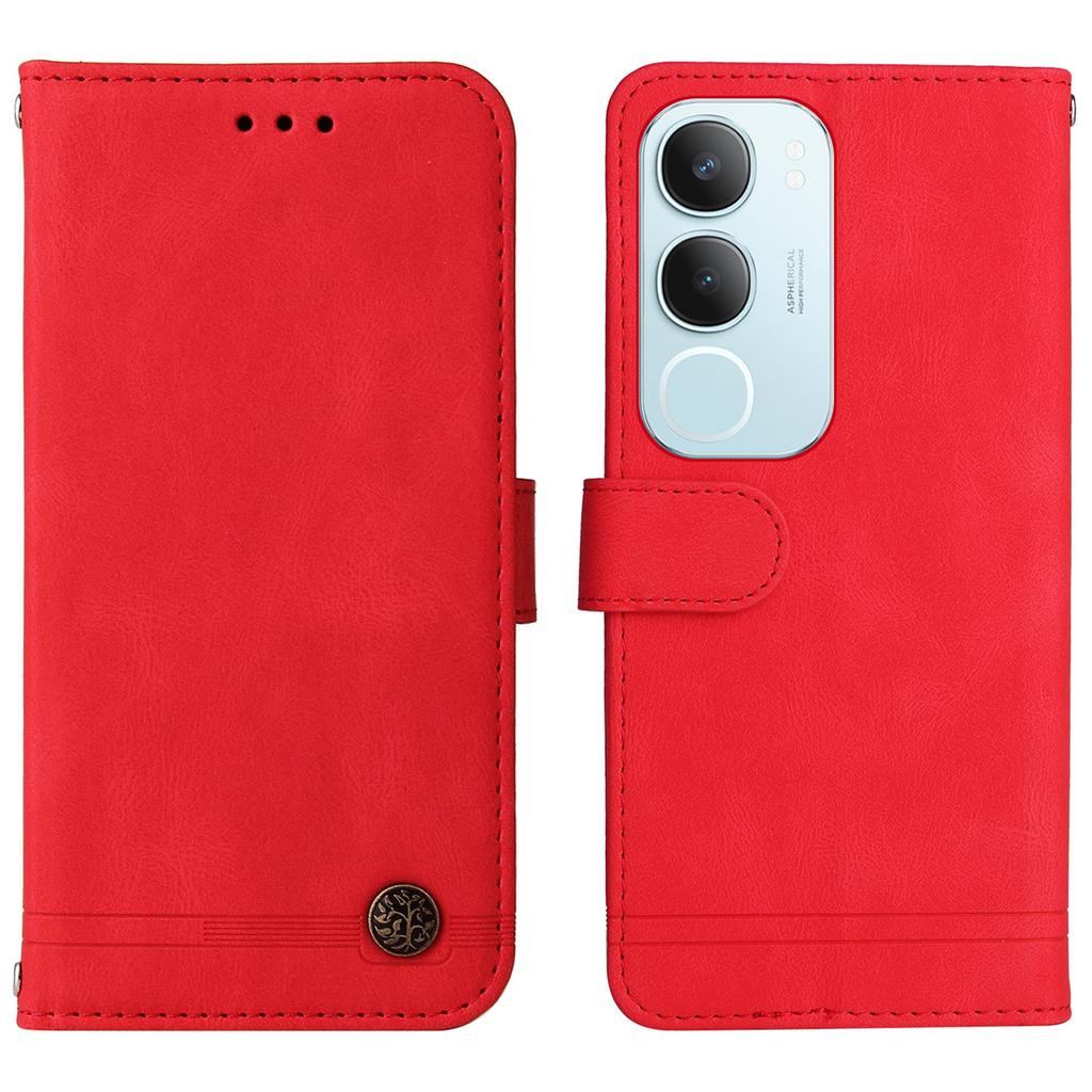 For Vivo Y29 5G/Y19s 4G Leather Wallet Cases Skin Touch Phone Cover Stand with Strap