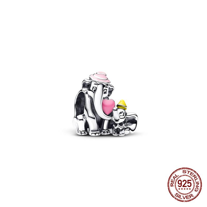 Echtes Sterlingsilber Dumbo Auf der Flucht Prinzessin Charms Perlenarmband Passend für Armband DIY Schmuckherstellung Geschenk für Frauen