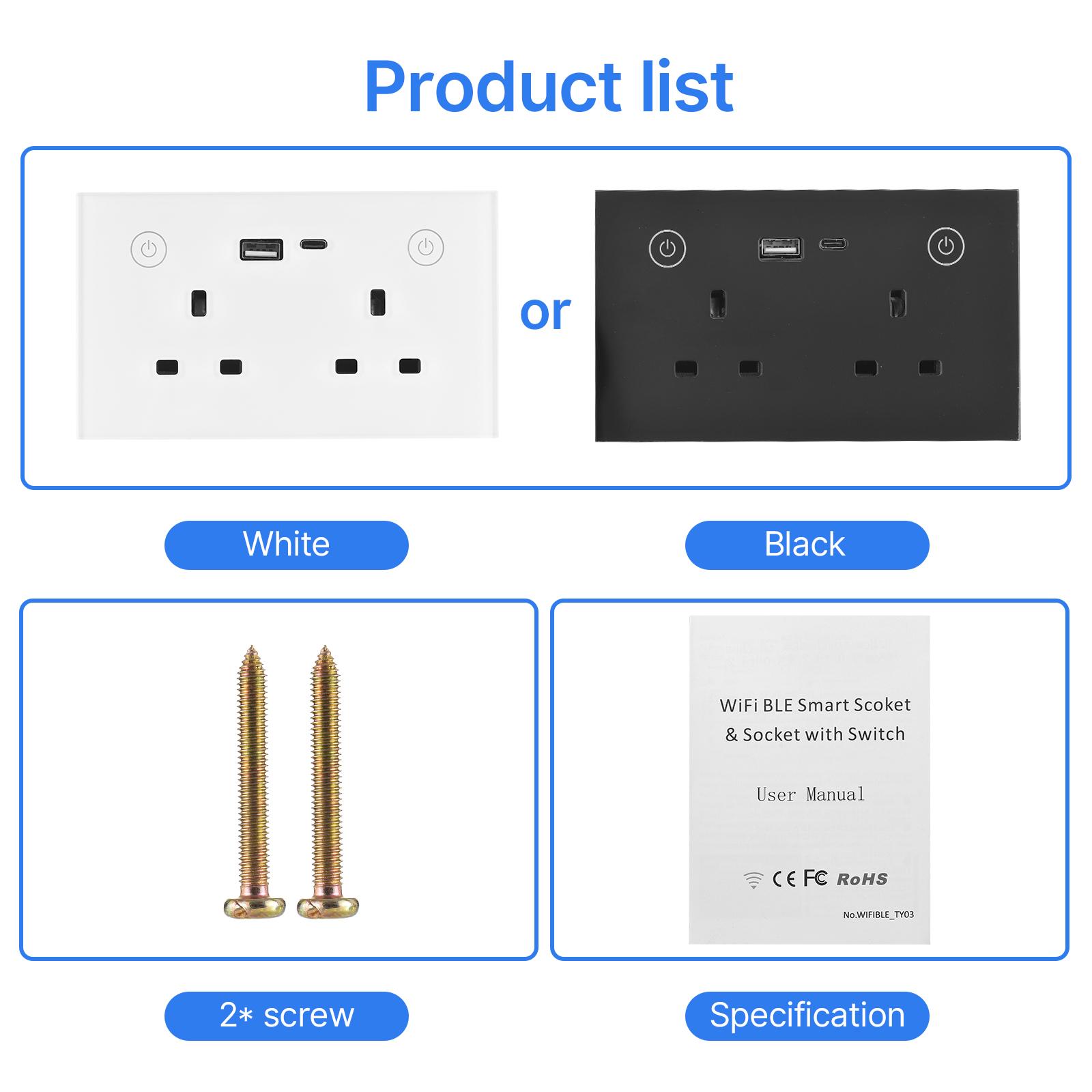 Сенсорный выключатель света WiFi Умная розетка Огнестойкая стеклянная панель Память — фото 5