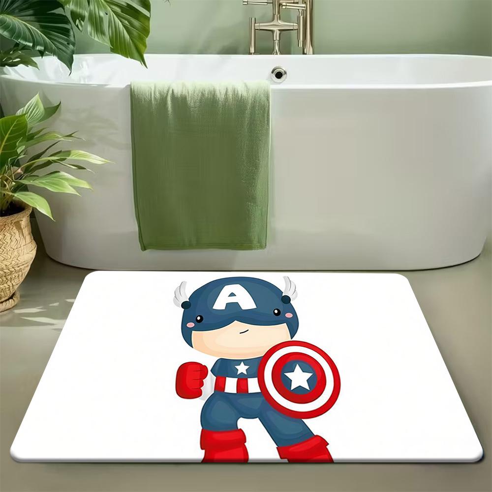 1pc, Floor Mat, Superhero & Classic Hero Themed Design, Multiple Sizes, Suitable for Living Room, Bathroom, Kitchen, Hotel, B