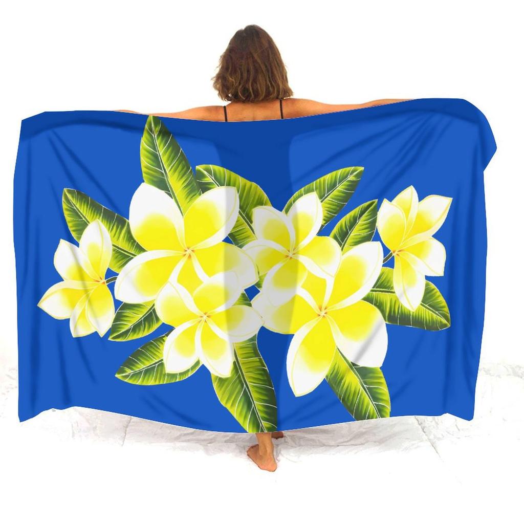 Bikini Coat Anti-Slip Sarong Hawaiian Vintage Pattern Custom Floral Print Polynesian Sarong Summer Beach Soft Shawl