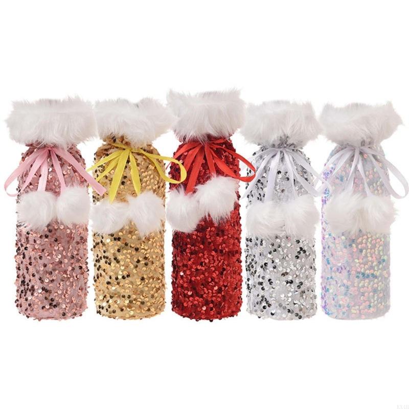 

KX4B Pack of 5pcs Sequins Wine Bottle Toppers Gift Bags for Party Festival Decoration China Mainland