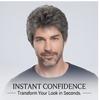 Men's Short Gray Layered Realistic Wig, Heat Resistant Synthetic Hair with Adjustable Breathable Cap for Daily & Casual Wear