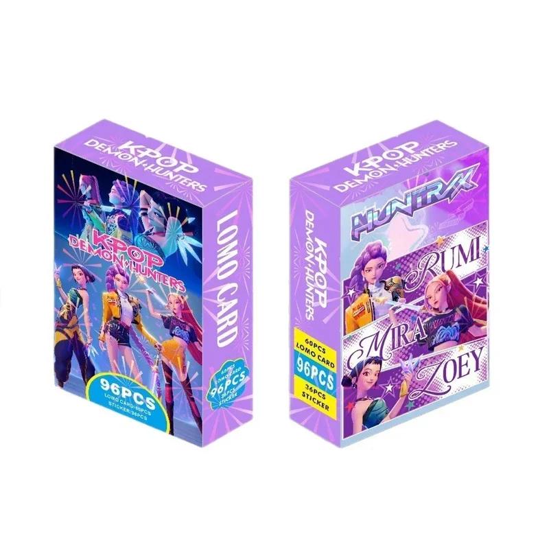 96 STUKS/Doos Anime Kpop Devil Hunter Verzamelaarskaart Collectie LOMO Kaarten Speelkaart Verzamelen ontworpen voor Fans Holografische Kaarten Speelgoed Cadeaus