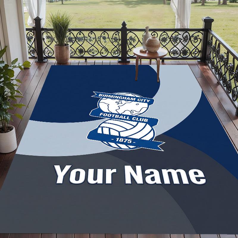 Custom Text Printed Rug BIRMINGHAM CITY Football Non Slip Floor Carpet For Home Room Decor