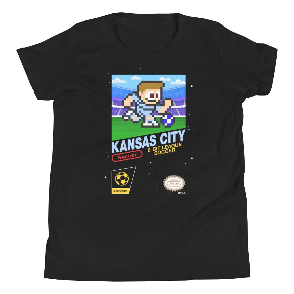 

Sporting Kansas City 8-bit Vintage Soccer League Jersey Youth Kid Boys T-Shirt M