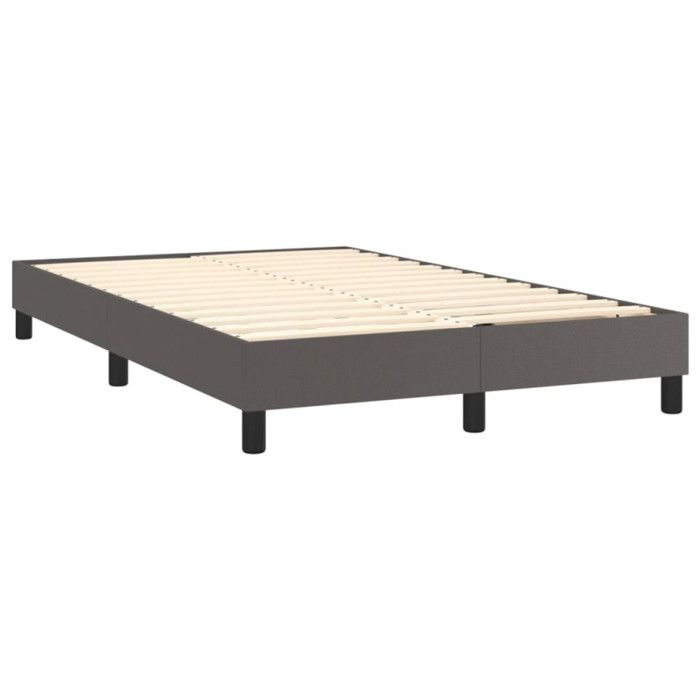 3120692 vidaXL Spring Bed Base Grey 120x200 Cm Faux Leather