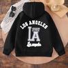 Boys Girls Los Angeles LA Hoodie Vintage Letter Print Sweatshirt Kids Casual Pullover Hooded Top American Streetwear Fashion