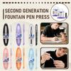 Space Capsule Click Pen, Small Cabin Door Technology Sense Student Homework Practice Calligraphy Fine Tip Nonsplash Ink Pen Set 2ml