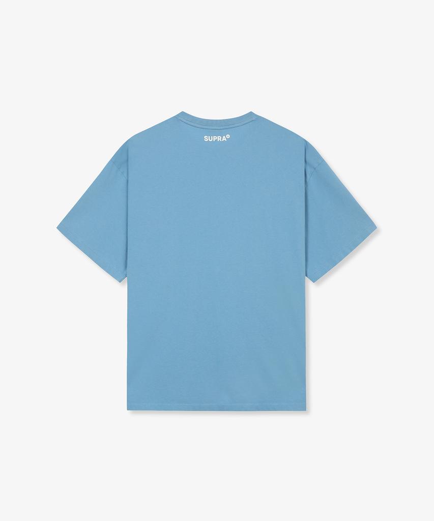 SUPRA Garment Dyed Graphic Short Sleeve T-Shirt (Blue)