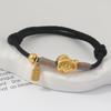 Adjustable Zodiac Goat Braided Bracelet Gold Plated Charm  Braided Rope Bracelet  Chinese Style Beads Womens