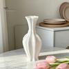 Bedroom Floral Container 3D Printed Minimalist Vase with Wavy Rim, Modern Flower Vase, Decorative Arrangement Holder Ceramic for Flowers & Artificial