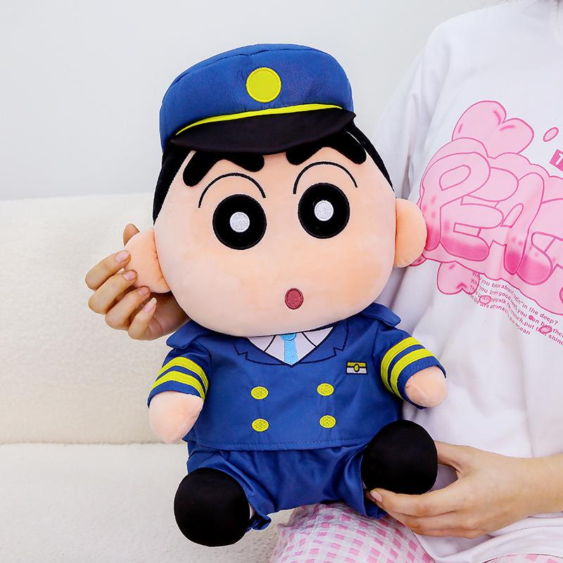 New Captain Crayon Small New Doll Plush Toy Firefighter Small New Doll Throw Pillow Police Small New Doll