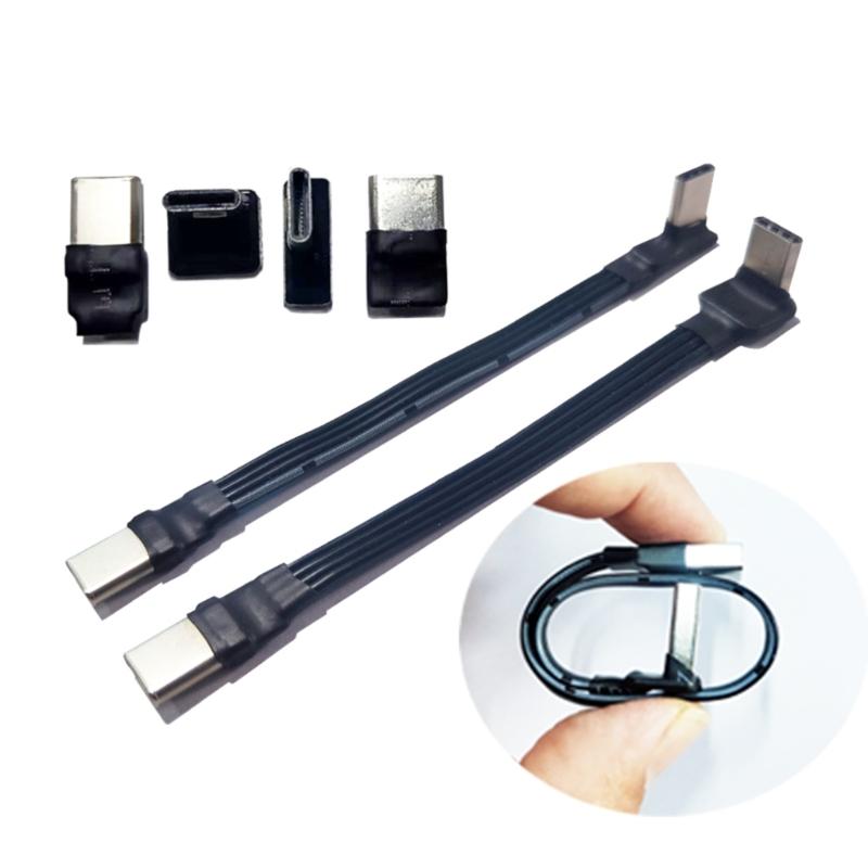 Thin USB 2.0 Type C to Type C Data Cable with Right Angle Connectors Wire for Connection to FPV and More