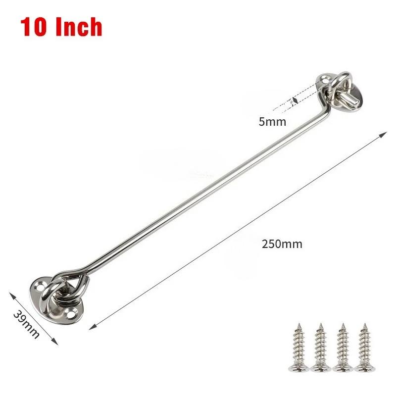 Edelstahl Heavy Duty Sichtschutz Haken und Öse Riegel Schloss mit Schrauben Schwarz Silber Scheunentor Einfache Schlösser Torriegel Fenster Wind