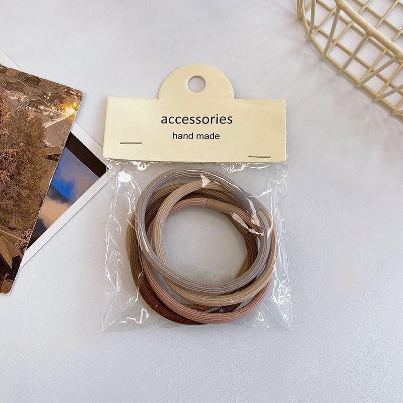 Korean Metal Flower Heart Elastic Rubber Band Scrunchies Elegant Hair Rope Hairband For Women Headband Hair Accessories Headwear