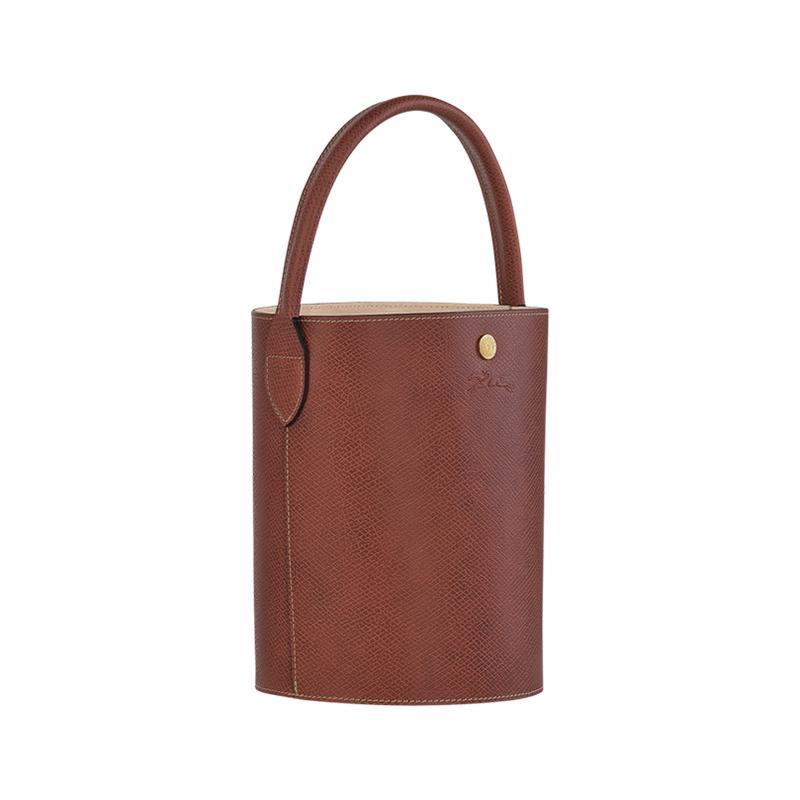 Longchamp Épure 17 Logo Embossed Signature Short Handle Bucket Bag Women Handbags Brown 10161HYZ035