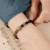 Mochanyunweiwan natural green sandalwood and obsidian jadeite bracelet for men and women, a light luxury niche exquisite beaded bracelet