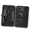 18-Piece Black Manicure Set: Nail Clippers & Art Tools