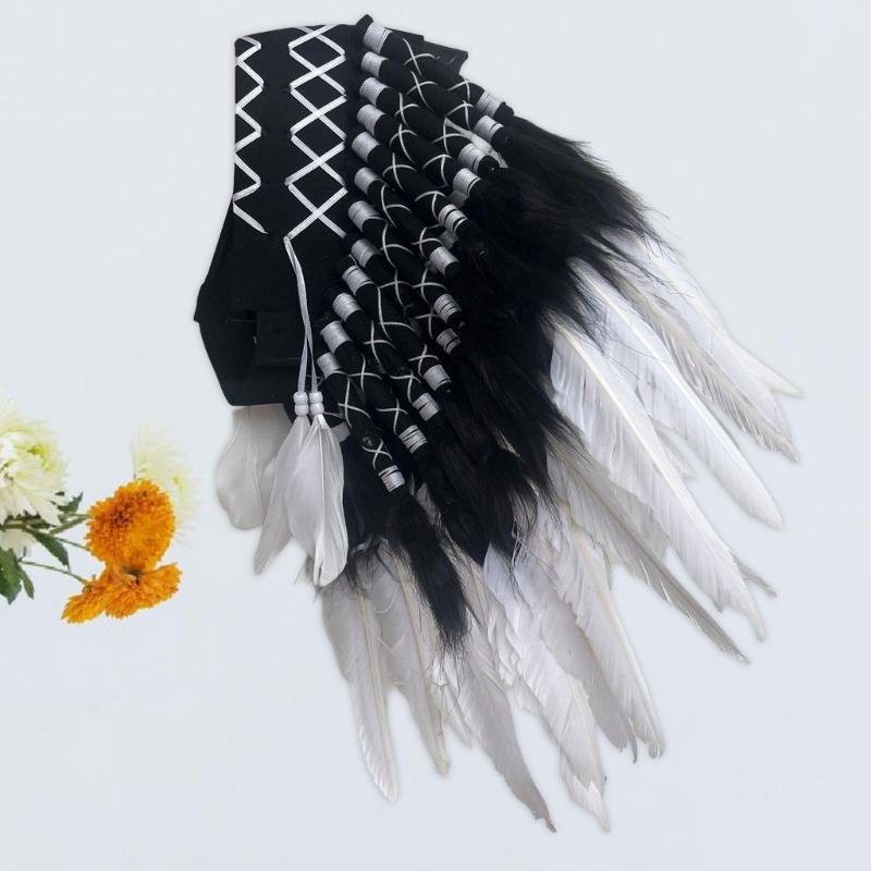 Unique Indian Style Feather Headpiece Cultural Event Headdress for Fashionable Individuals and Event Participants