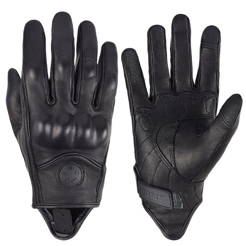 Мотоциклетные перчатки из козьей кожи, летние мужские коричневые винтажные кожаные мотоциклетные перчатки для мотокросса, женские мотоциклетные перчатки для рук L чёрный