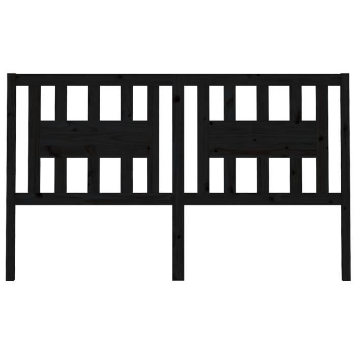 VidaXL Headboard Black 206x4x100 Cm Solid Pine Wood 818694