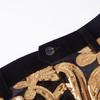PYJTRL Mens Fashion Shiny Sequin Floral Pattern Pants Expandable Waist Trousers