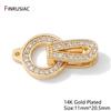 14K Gold Plated Brass Pearl End Clasps,Fastener Connector Clasps,Inlaid Zircon Lock For DIY Bracelet Necklace Making Supplies