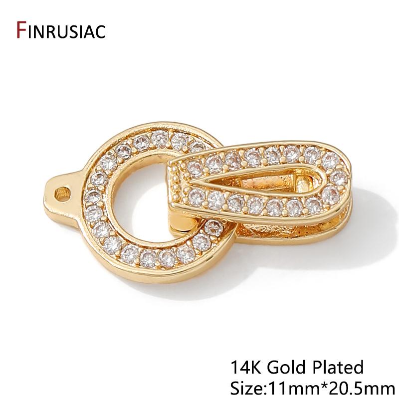 

14K Gold Plated Brass Pearl End Clasps,Fastener Connector Clasps,Inlaid Zircon Lock For DIY Bracelet Necklace Making Supplies 1 piece