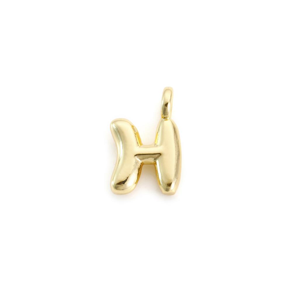 1 Stück Messing Charms Buchstabe Großbuchstaben Initialen "A-Z" 18K Echtsilber Vergoldet Anhänger Personalisierter Schmuckherstellung Zubehör