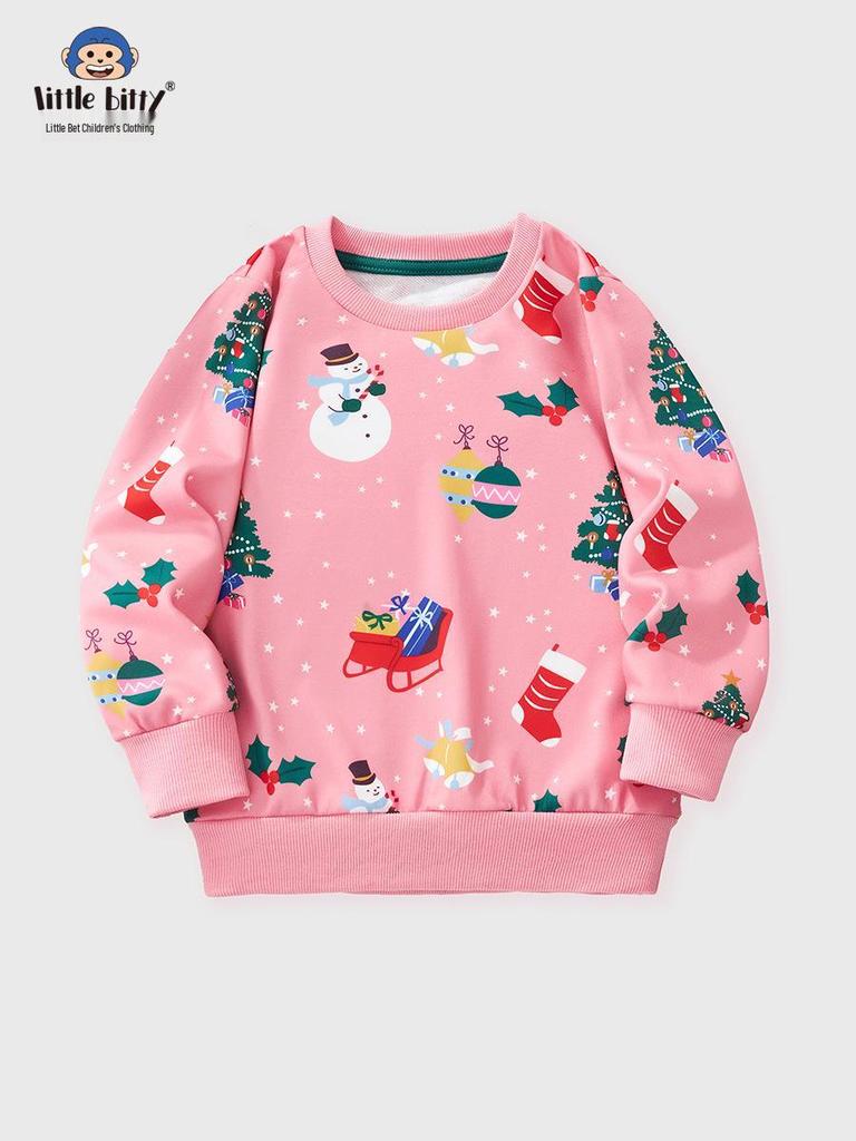 Kids’ Christmas Cartoon Long-Sleeve Sweatshirt, Autumn/Winter