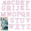 26pcs A-Z Glitter Pearls Rhinestone Letter Patches Repair Embroidered Sew On Appliques, Patches for DIY Clothes Bags Hats