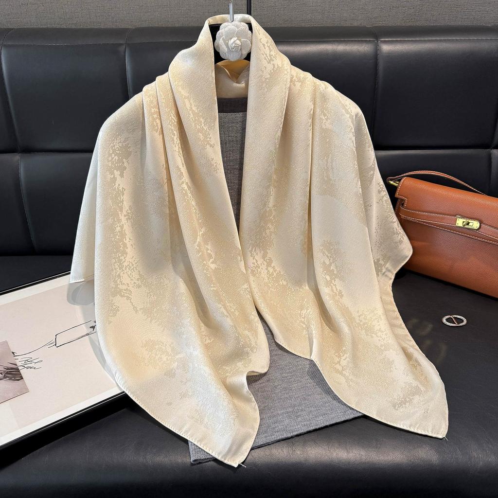 90x90cm New Spring/Summer Imitation Silk Square Shawl Scarf Flower Handkerchief Scarf Women Bandana Headscarves