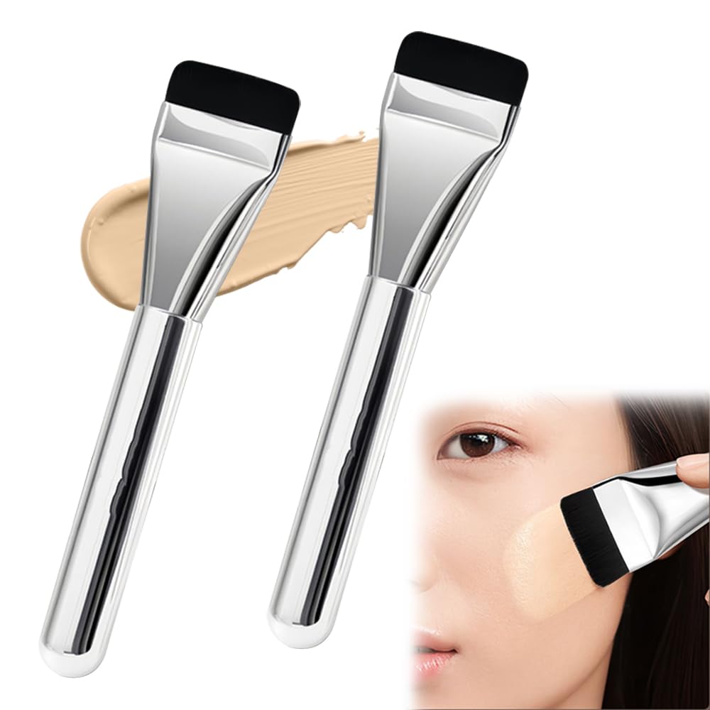 

UrbanPulse Makeup Foundation Foundation Brushes with Soft Bristles for Smooth Flat Spatula Easy to Portable Makeup Pack of 2 Brushes, Brushes,