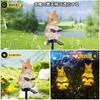YZYOE Solar Rabbit Reading Garden Decorative Resin Cute Animal Ground Wireless Dusk to Dawn LED Light, Light, Light, Waterproof.