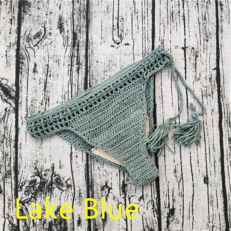 Handmade Crochet Bikini Swim Shorts with Lining