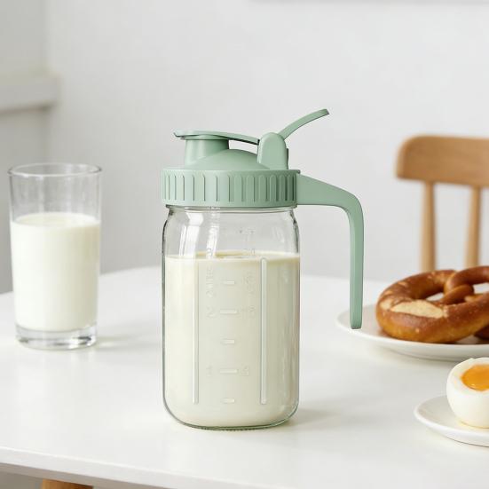 Milk Jug Leak-Proof Design Breast Milk Storage Container with Precise Scale Flip Cover Pour Spout Transport Juice Pouring Bottle