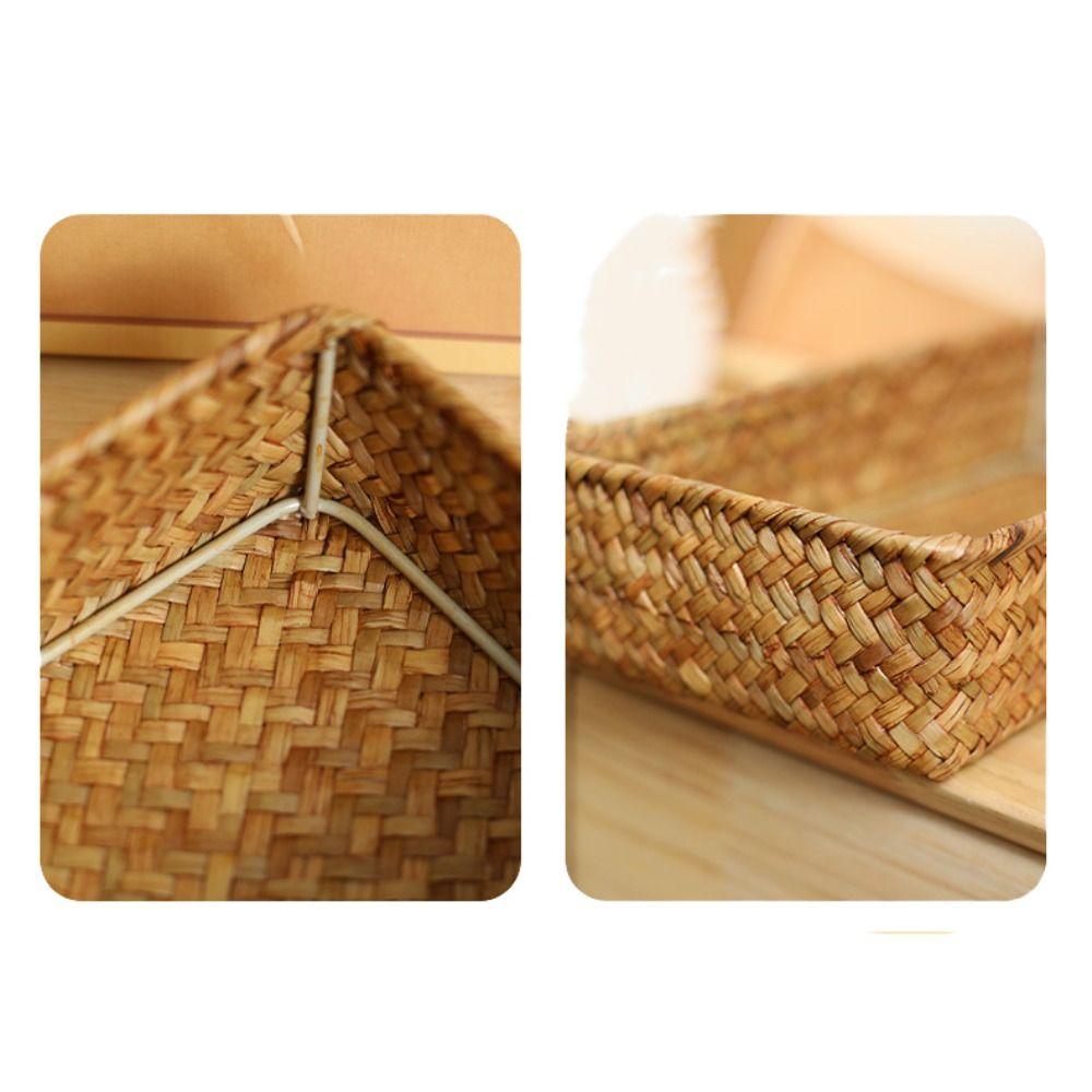 Creative Storage Basket Large Capacity Desktop Clutter Box Seaweed Woven Basket Food