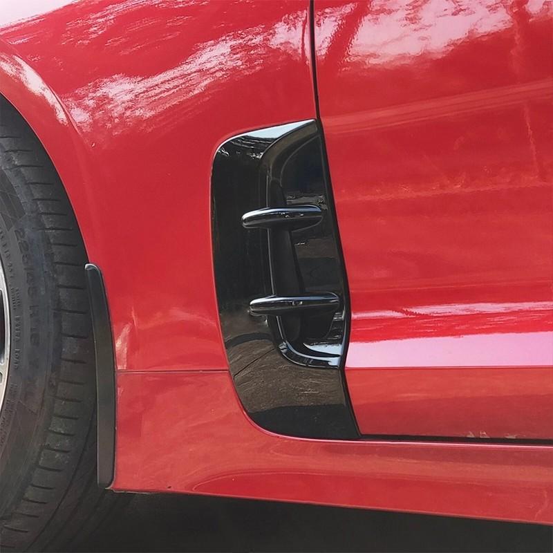 For KIA Stinger 2017- Car Front Door Fender Side Air Vent Cover Intake Trim Exterior Leaf Decoration ABS Accessories