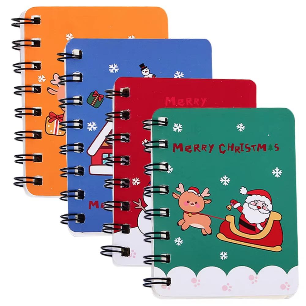 Loose-leaf Christmas Coil Notepad Cute Side-flip Coil Book 40sheets Mini Notebook  Students