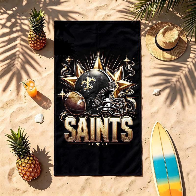 New Orleans Saints (14) Theme Beach Towel Sand Resistant Soft And Comfortable Suitable For The Pool Camping Yoga And Diving A Travel