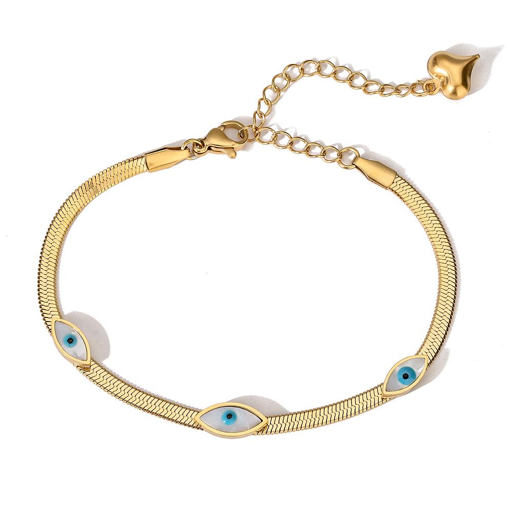 Bracelet Chaîne Serpent en Acier Titane Œil Maléfique Simple Polyvalent Bijoux de Mode
