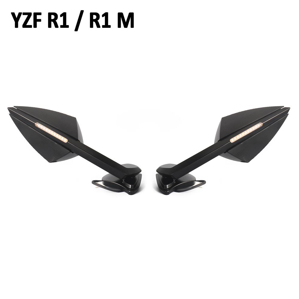 

Motorcycle Accessories Rear View Mirrors LED Turn Signal For Yamaha YZF R1 M YZF-R1M 2020 2025 2025 2025 2025 2025 чорний