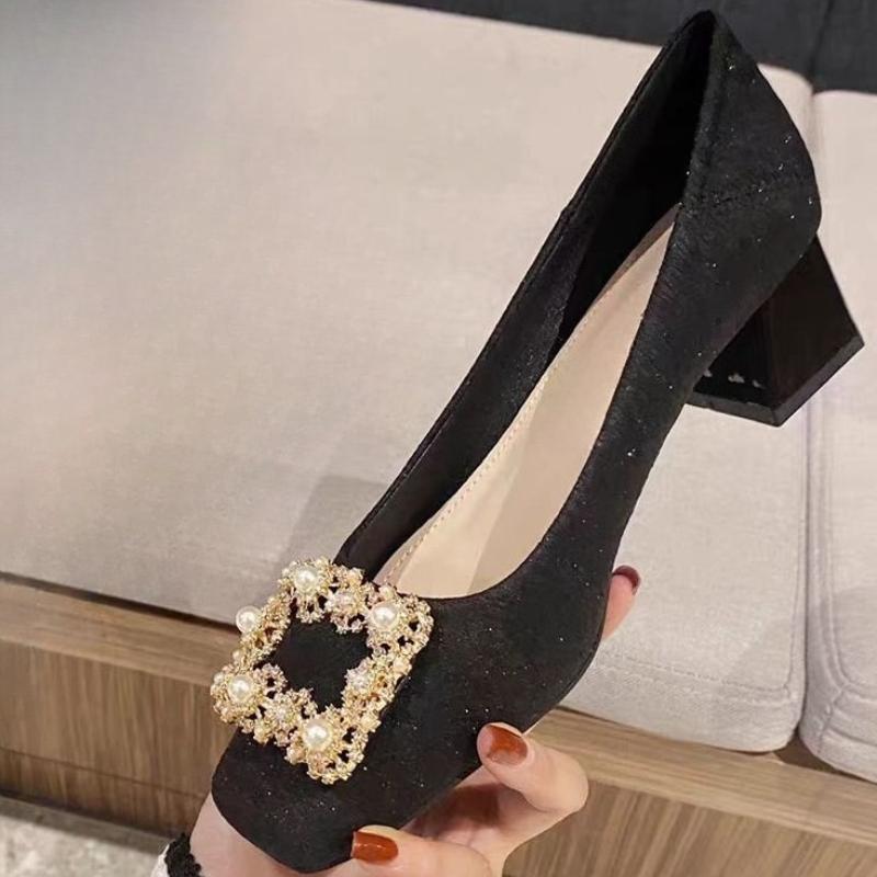 

Woman Shoe 2026 New Casual Heels Square Toe Sexy Pump Chunky Sandals Basketball Platform Straps Latest Retro 35