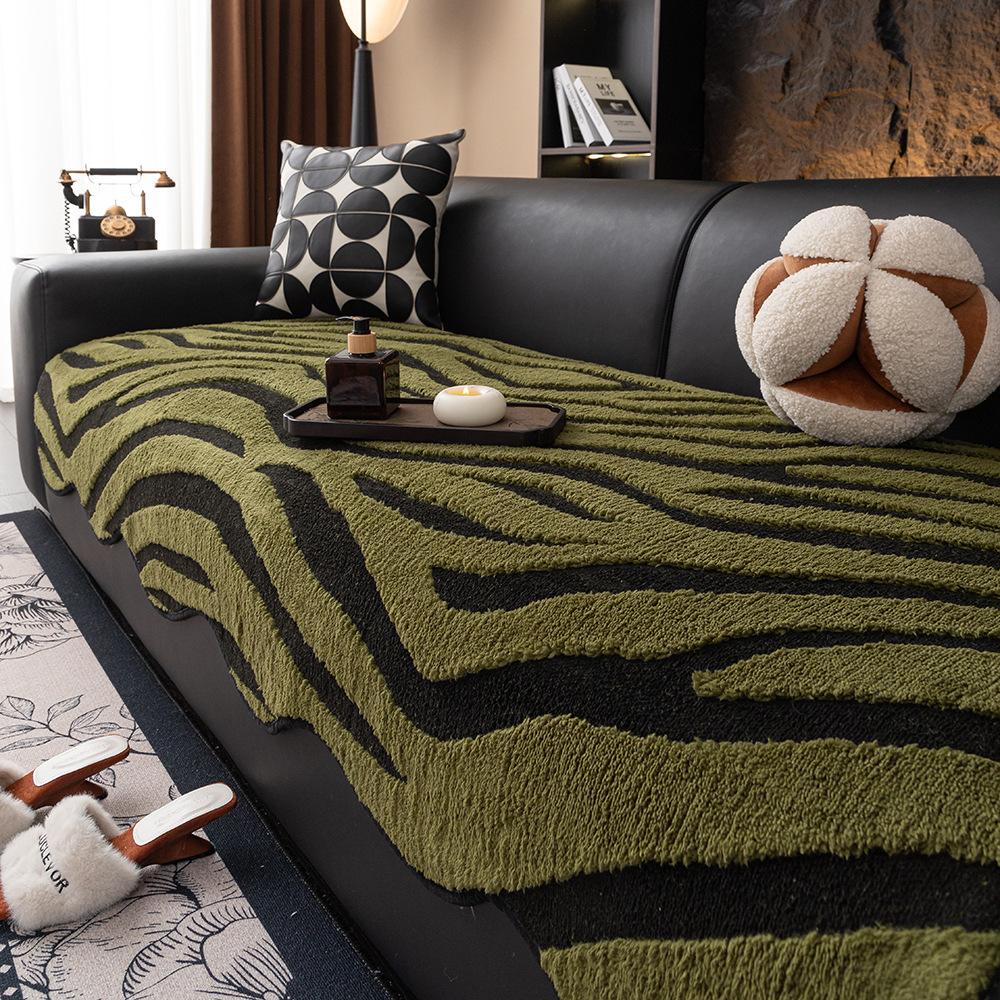 

Shu Cotton Lint Leopard Print Thickened Plush Sofa Cushion Autumn And Winter New Non-Slip Sofa Cover Leather Sofa Seat Cushion 70*70cm зелёный