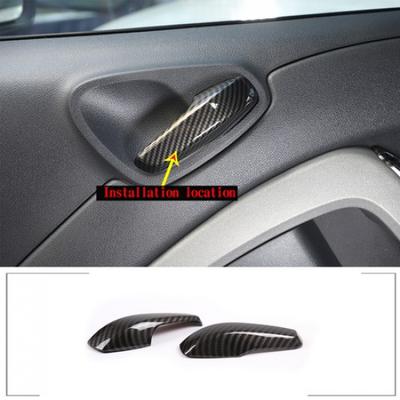 Carbon ABS Interior Door Handle Bowl Cover Trim  For Mercedes-Benz Smart 10-14